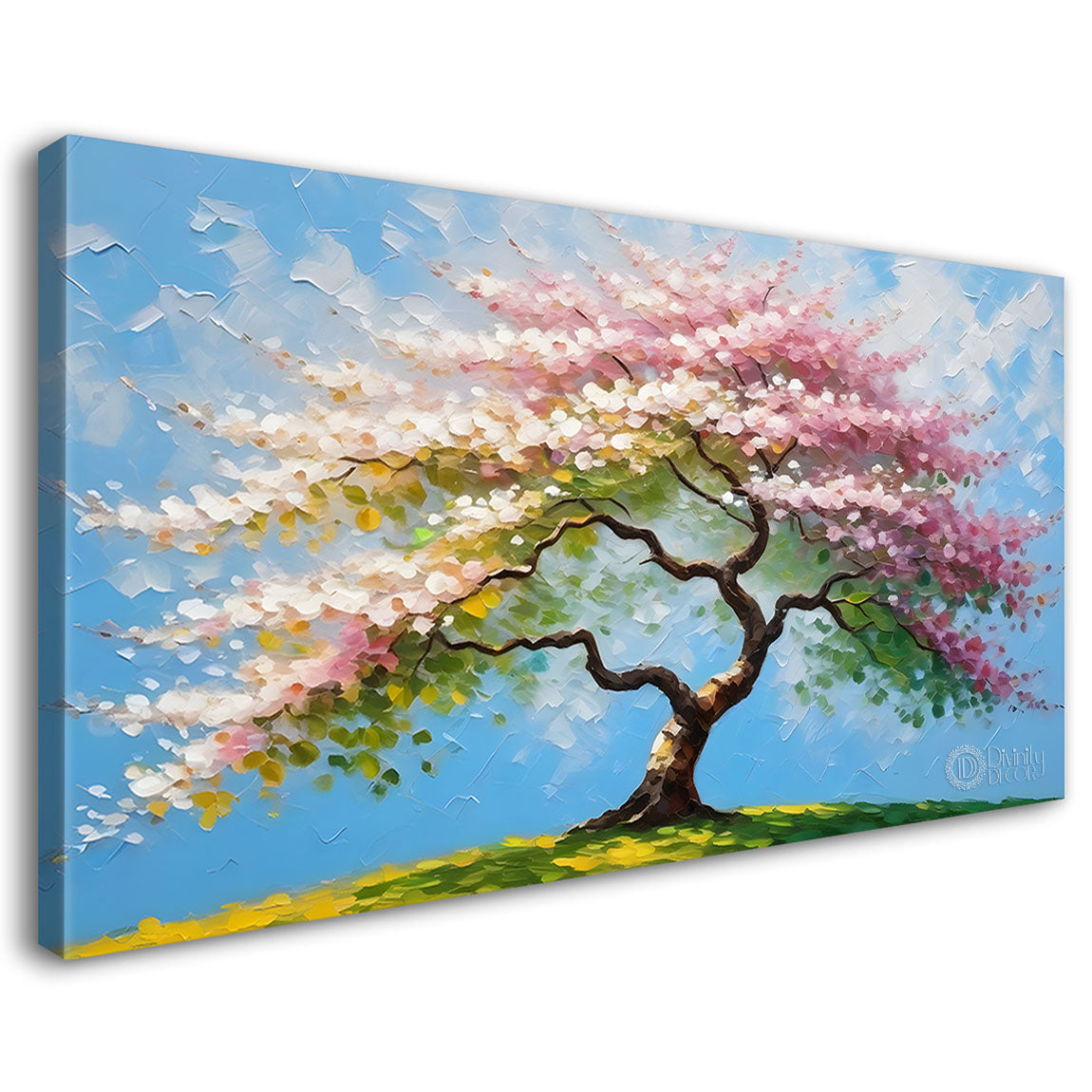 Spring tree in textured modern art- Design - Tree-309