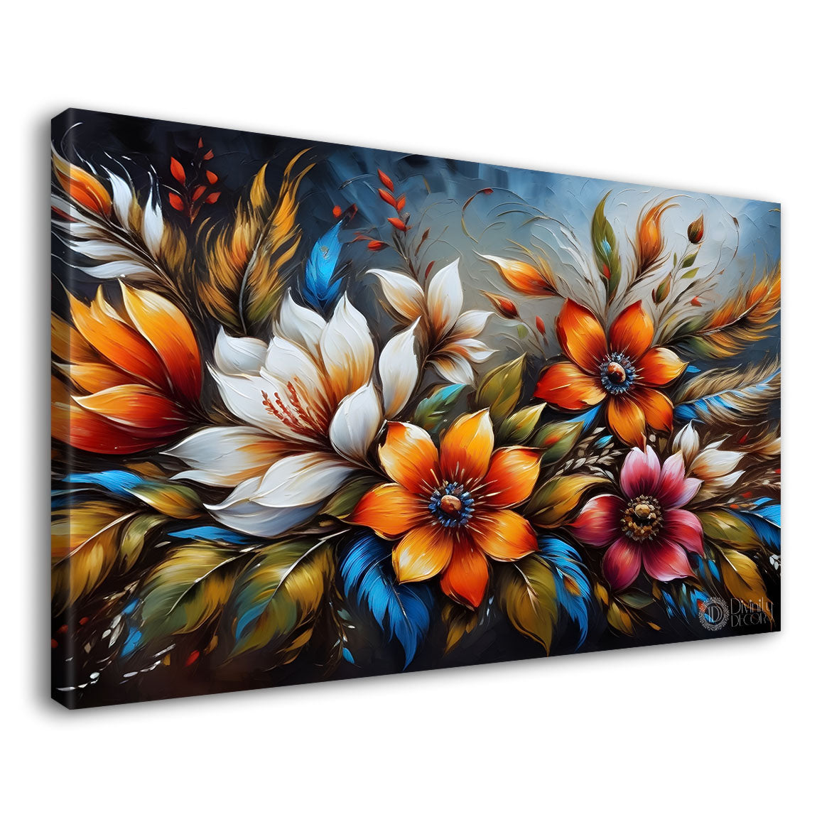 Colorful flowers textured painting- Design - Flower-30