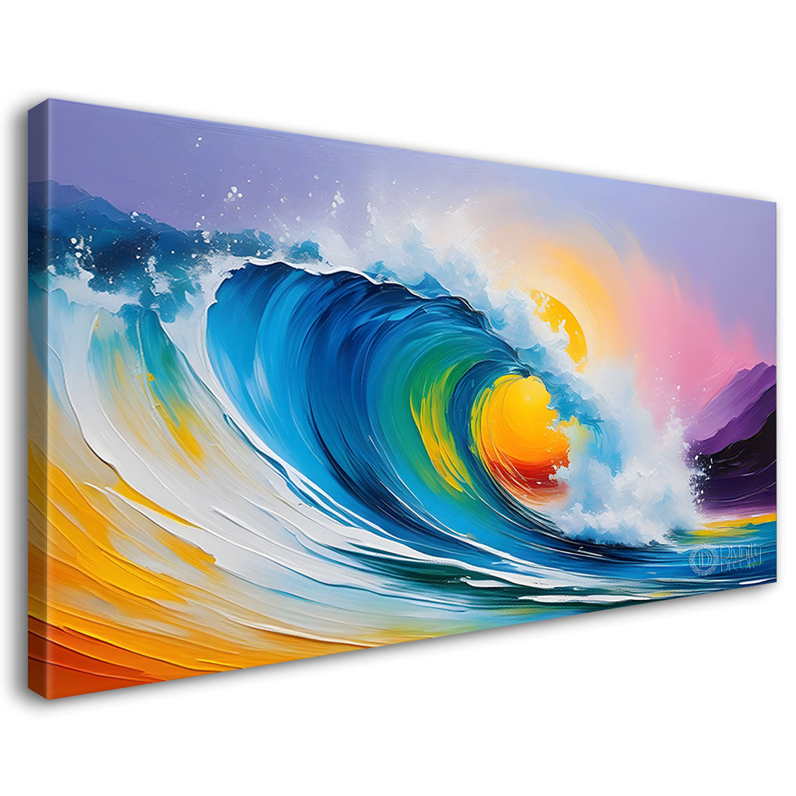 Colorful wave in textured art Canvas Painting - Nature Art -310
