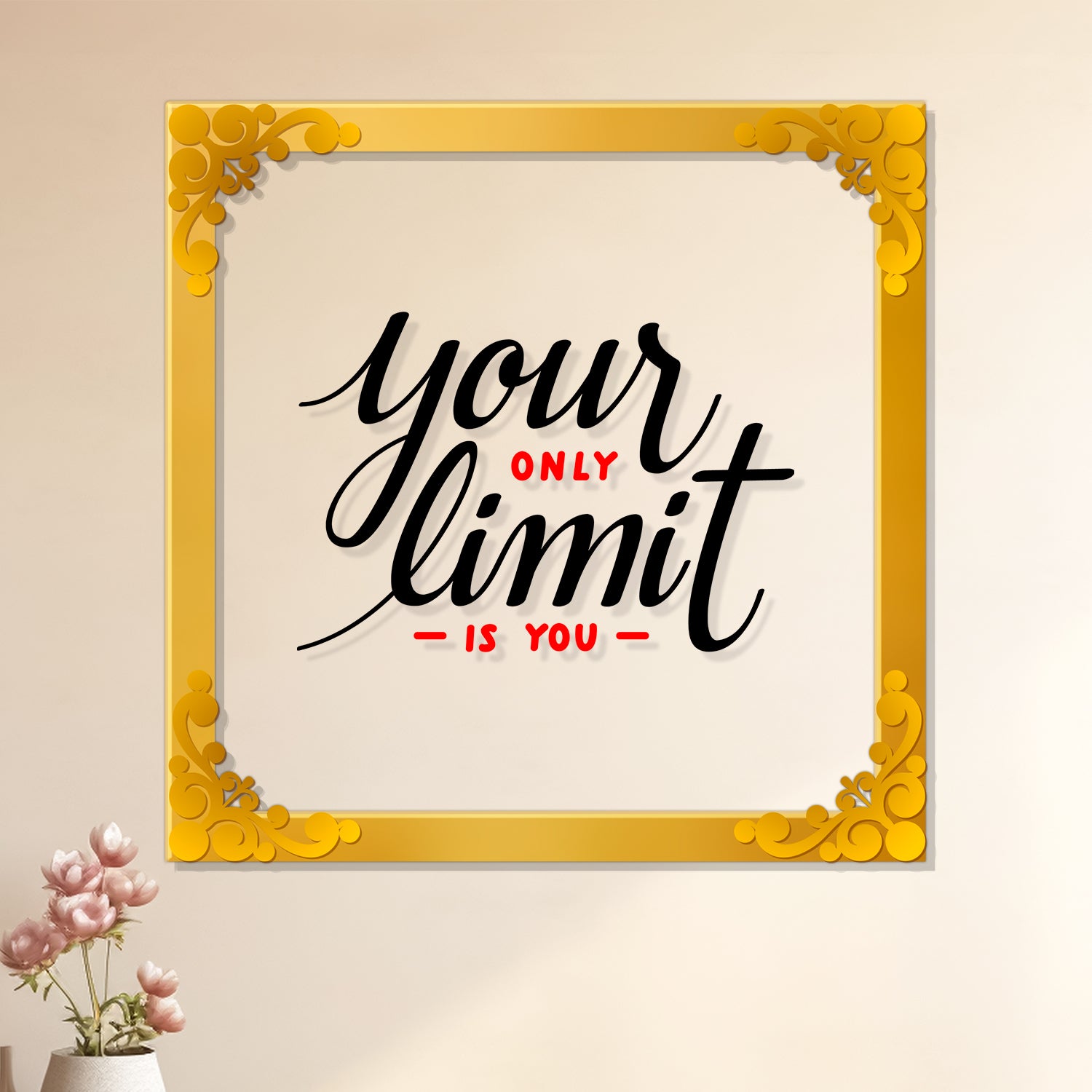 Best mom ever Golden Plaque for Gifting, Wall Décor Clear UV print with Golden Border-311