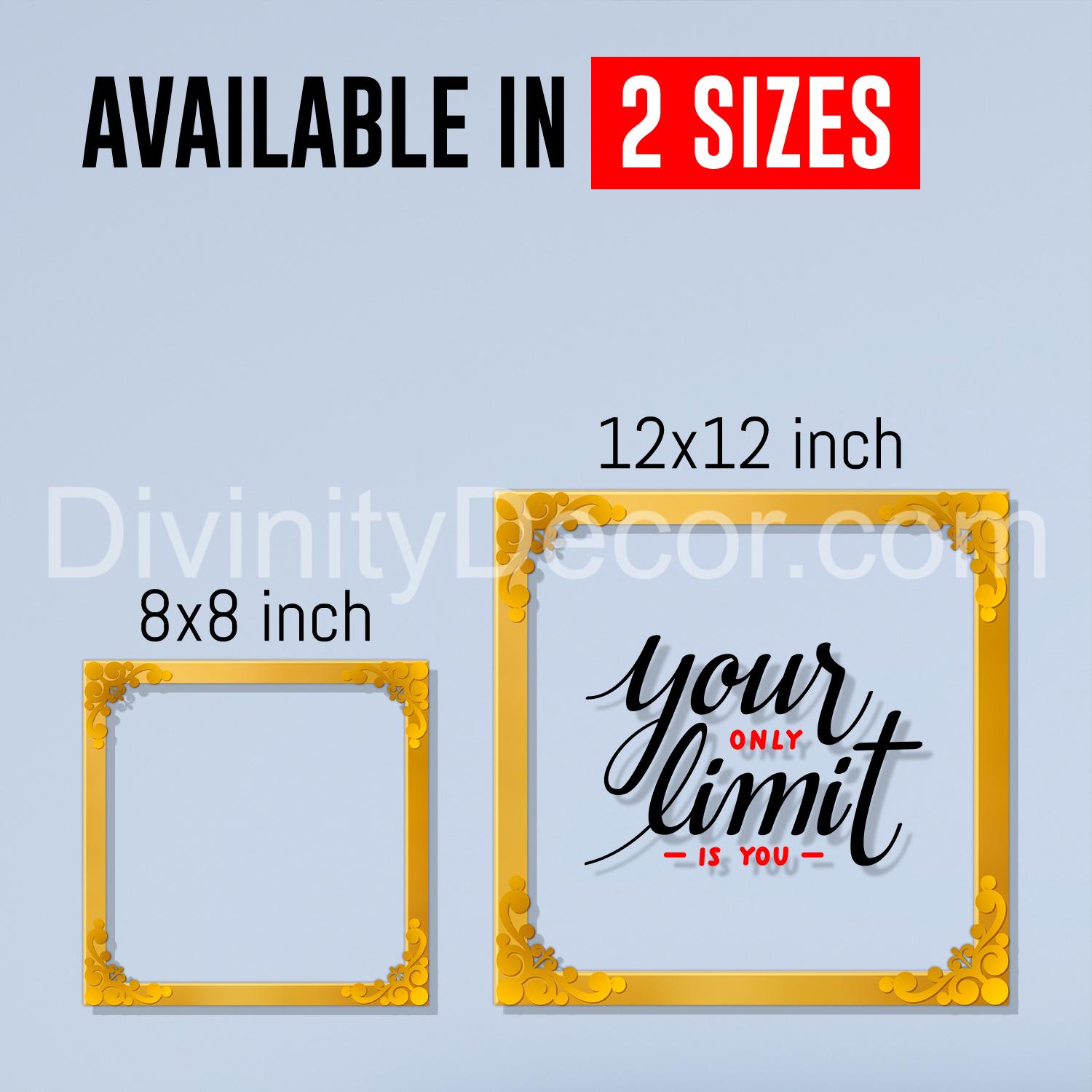 Your only limit is you Golden Plaque for Gifting, Wall Décor Clear UV print with Golden Border-312