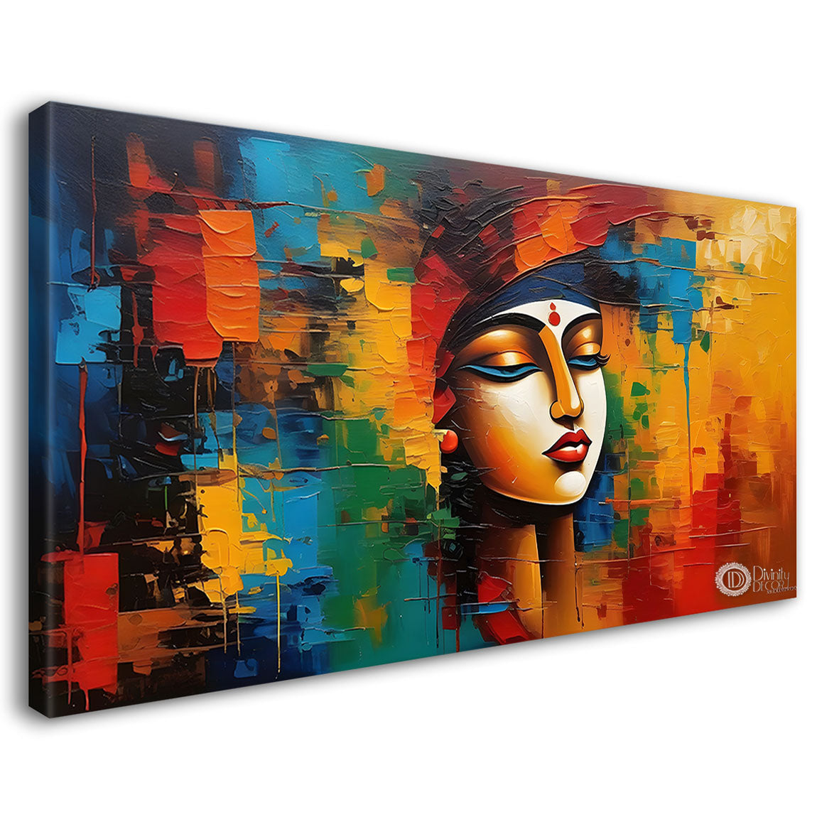 Beautiful woman with colorful background modern art Canvas Painting - Design - Modern-L-312