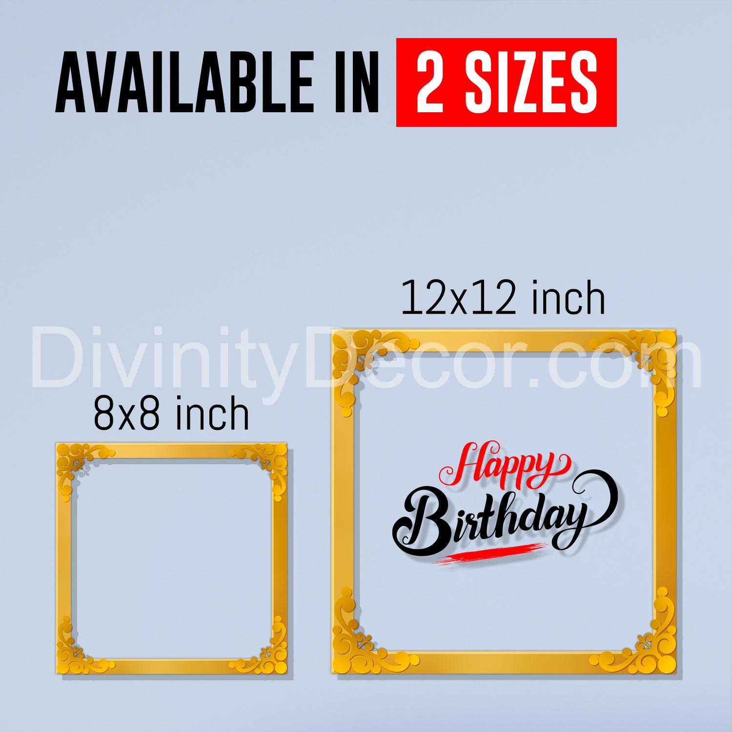 Happy birthday Golden Plaque for Gifting, Wall Décor Clear UV print with Golden Border-313