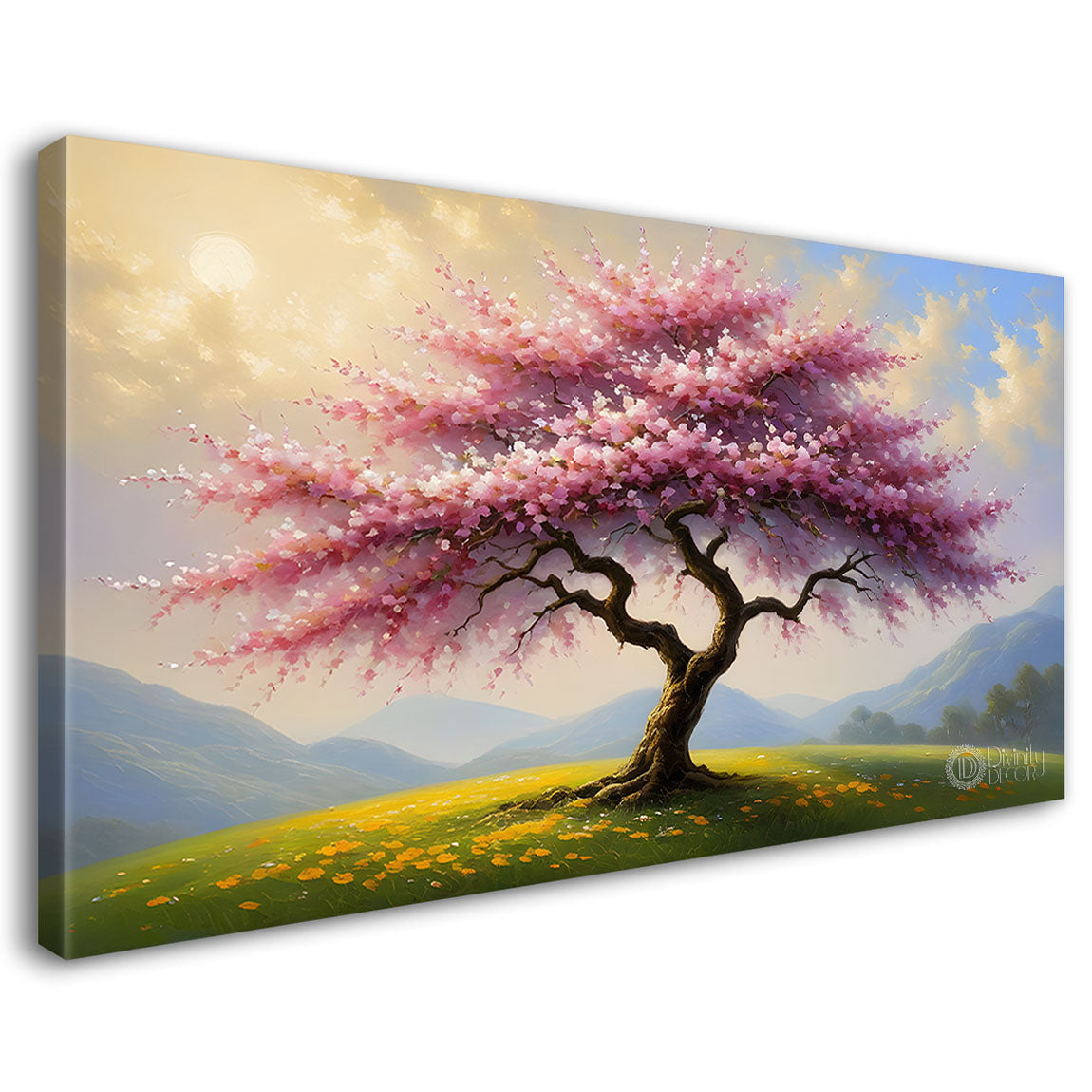 Spring tree in textured modern art- Design - Tree-313
