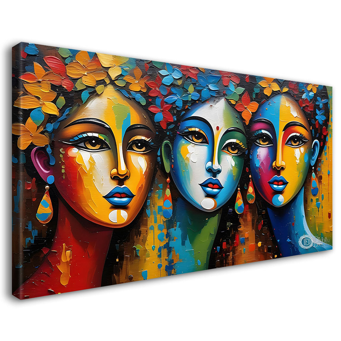 Multiple faces in textured modern art Canvas Painting - Design - Modern-L-313