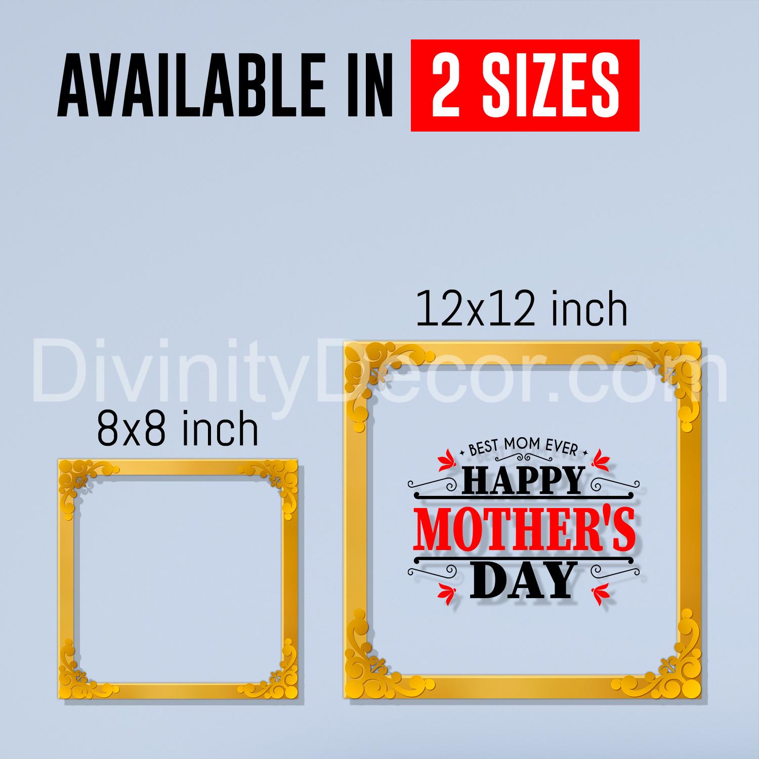 Happy mother's day Golden Plaque for Gifting, Wall Décor Clear UV print with Golden Border-315