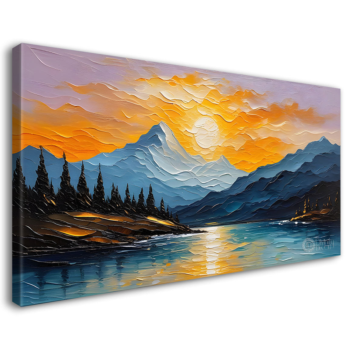 Mountains and river painting Canvas Painting - Nature Art -316