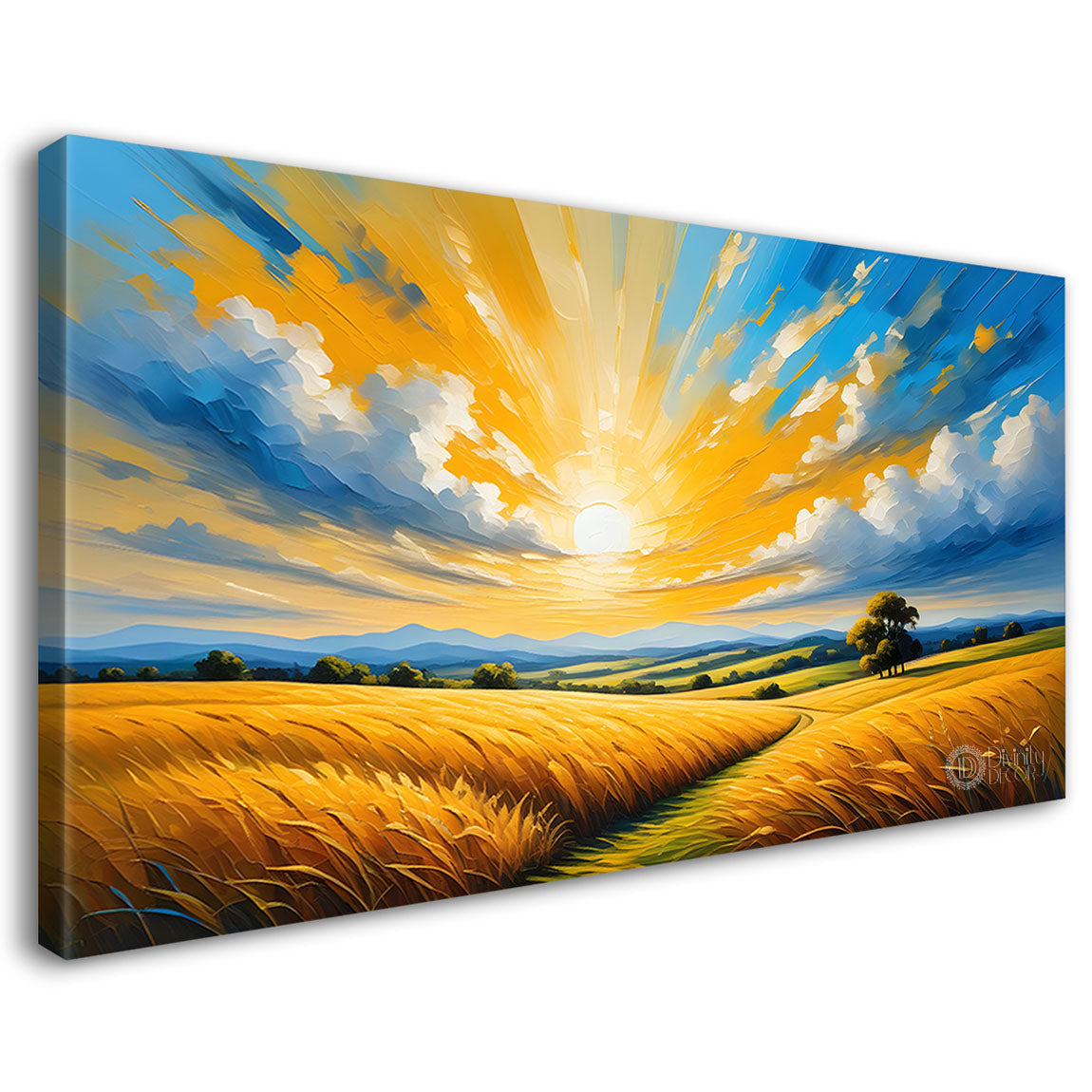 Sunrise view textured painting Canvas Painting - Nature Art -317