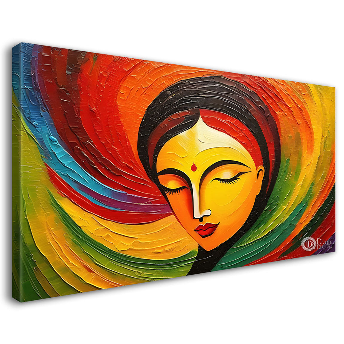 Beautiful woman with colorful background modern art Canvas Painting - Design - Modern-L-318