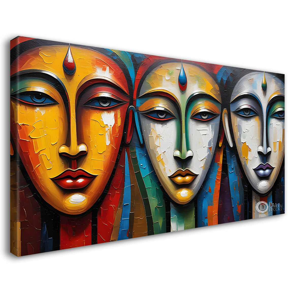 Multiple faces in textured modern art Canvas Painting - Design - Modern-L-319