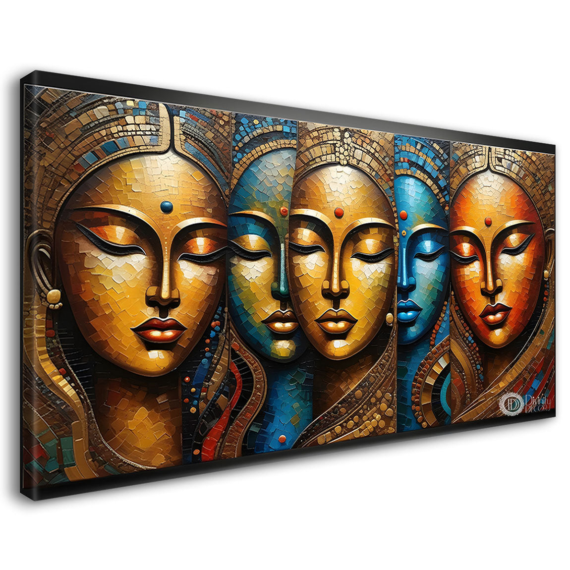 Multiple faces textured art Canvas Painting - Design - Modern-L-31