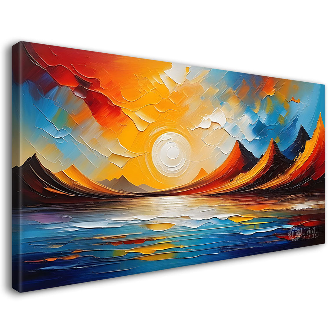 Mountains with sunset painting Canvas Painting - Nature Art -320