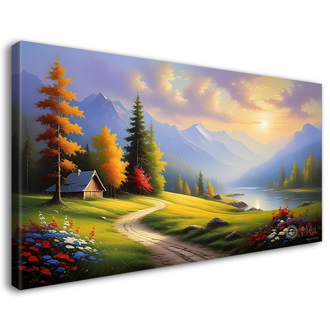 Mountains with tree painting Canvas Painting - Nature Art -321
