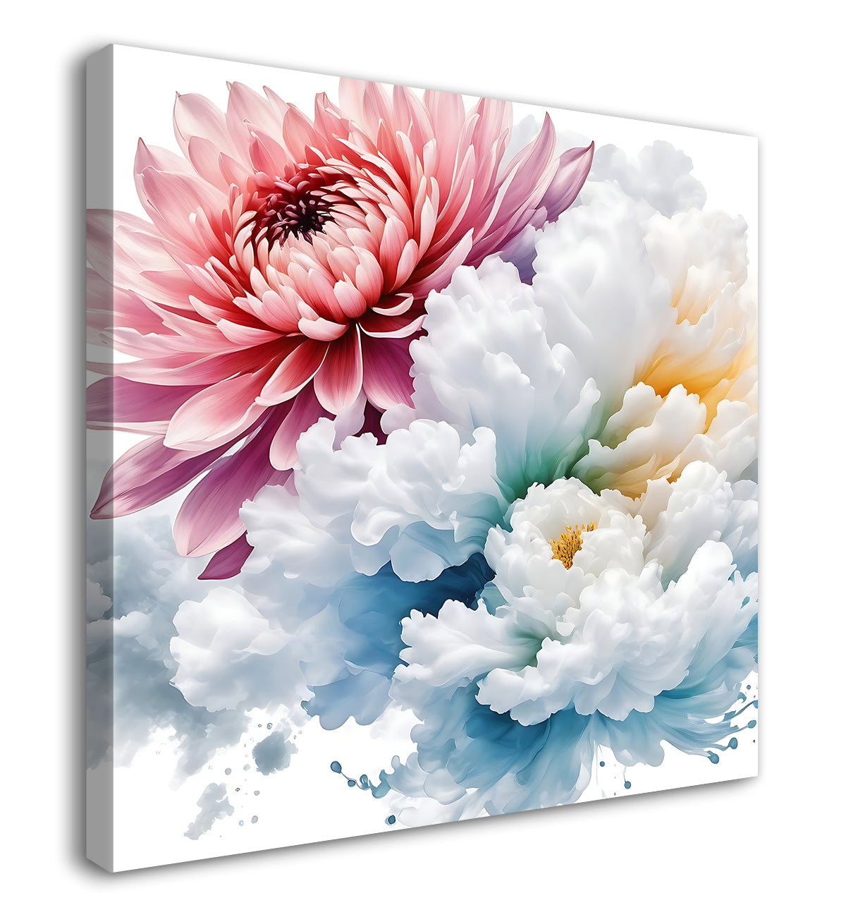 Pink flowers in water colour painting  - Flower-S-322