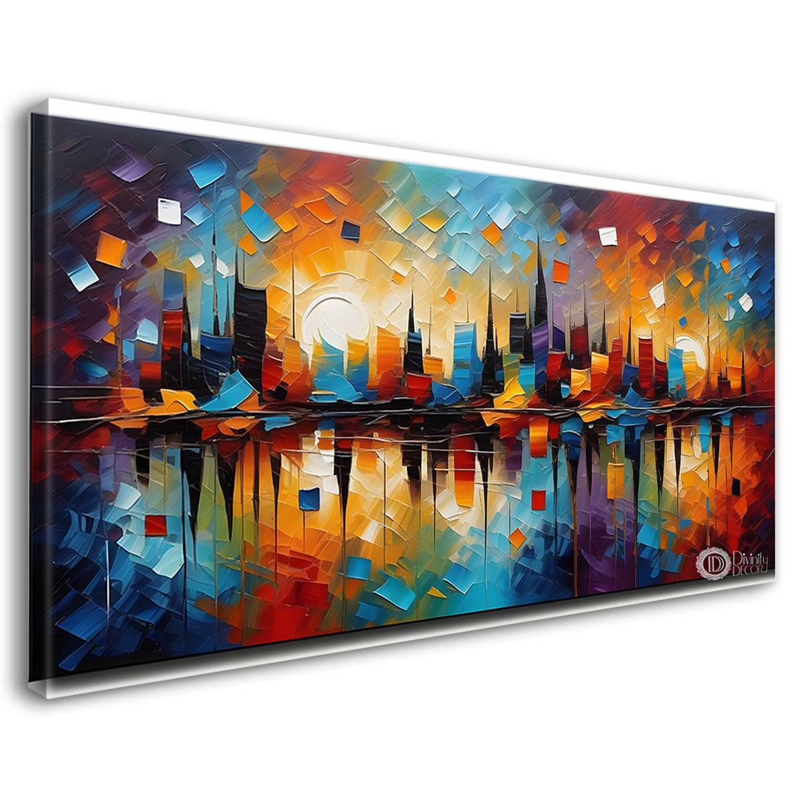 Colorful textured oil painting Canvas Painting - Design - Modern-L-324