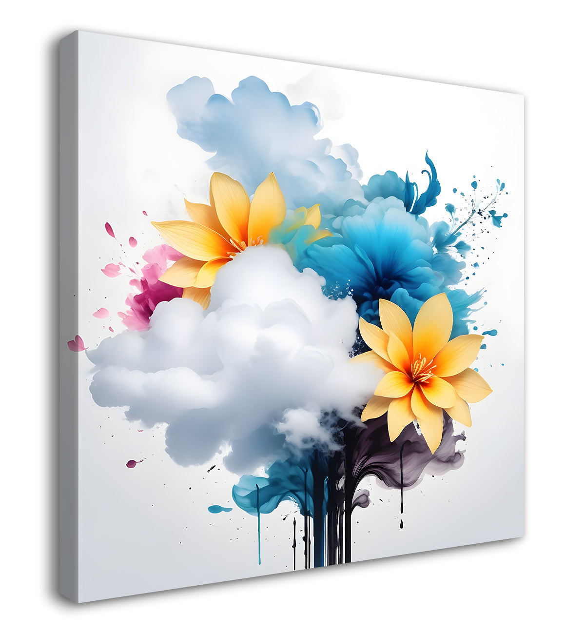 Yellow flowers in water colour painting  - Flower-S-325