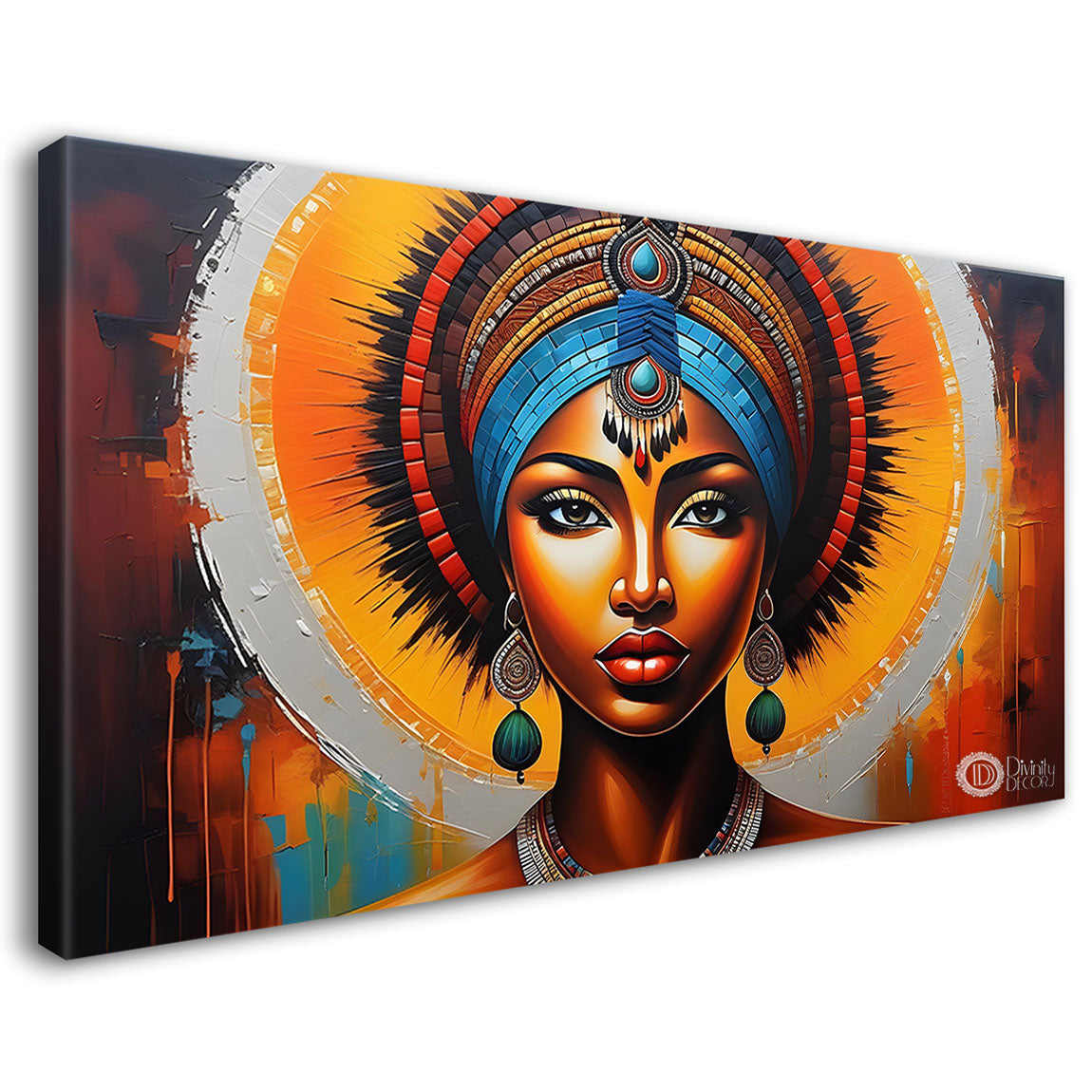 Tribal lady face modern art Canvas Painting - Design - Modern-L-325