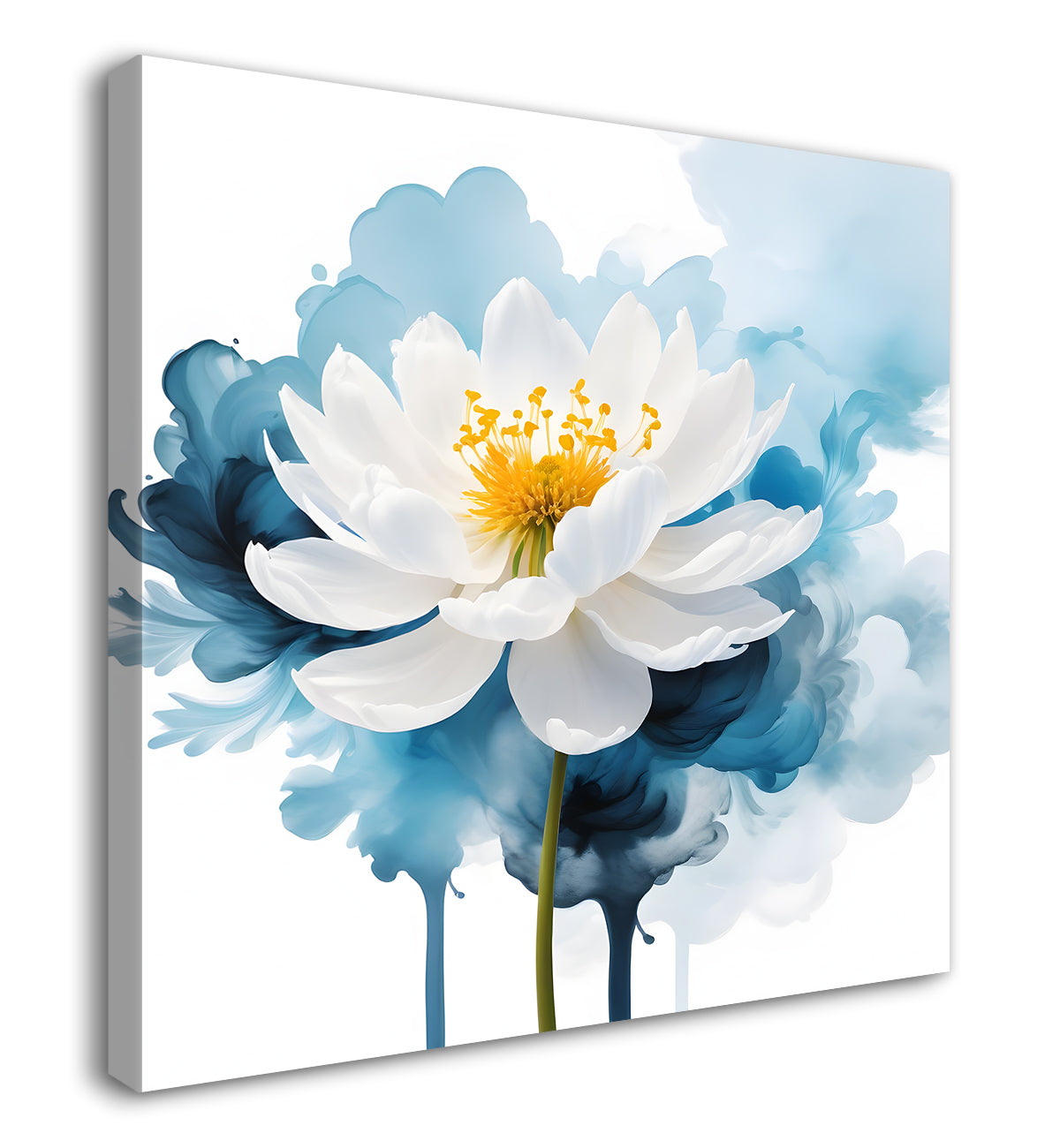 White flowers in water colour painting  - Flower-S-326
