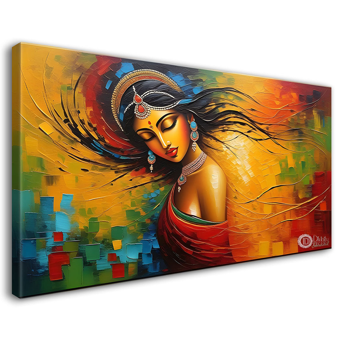 Tribal lady face modern art Canvas Painting - Design - Modern-L-326