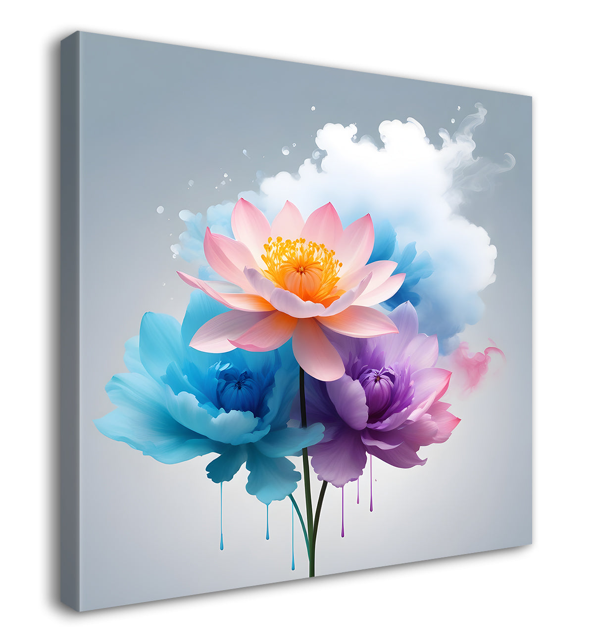 Colourful flowers in water colour painting  - Flower-S-327