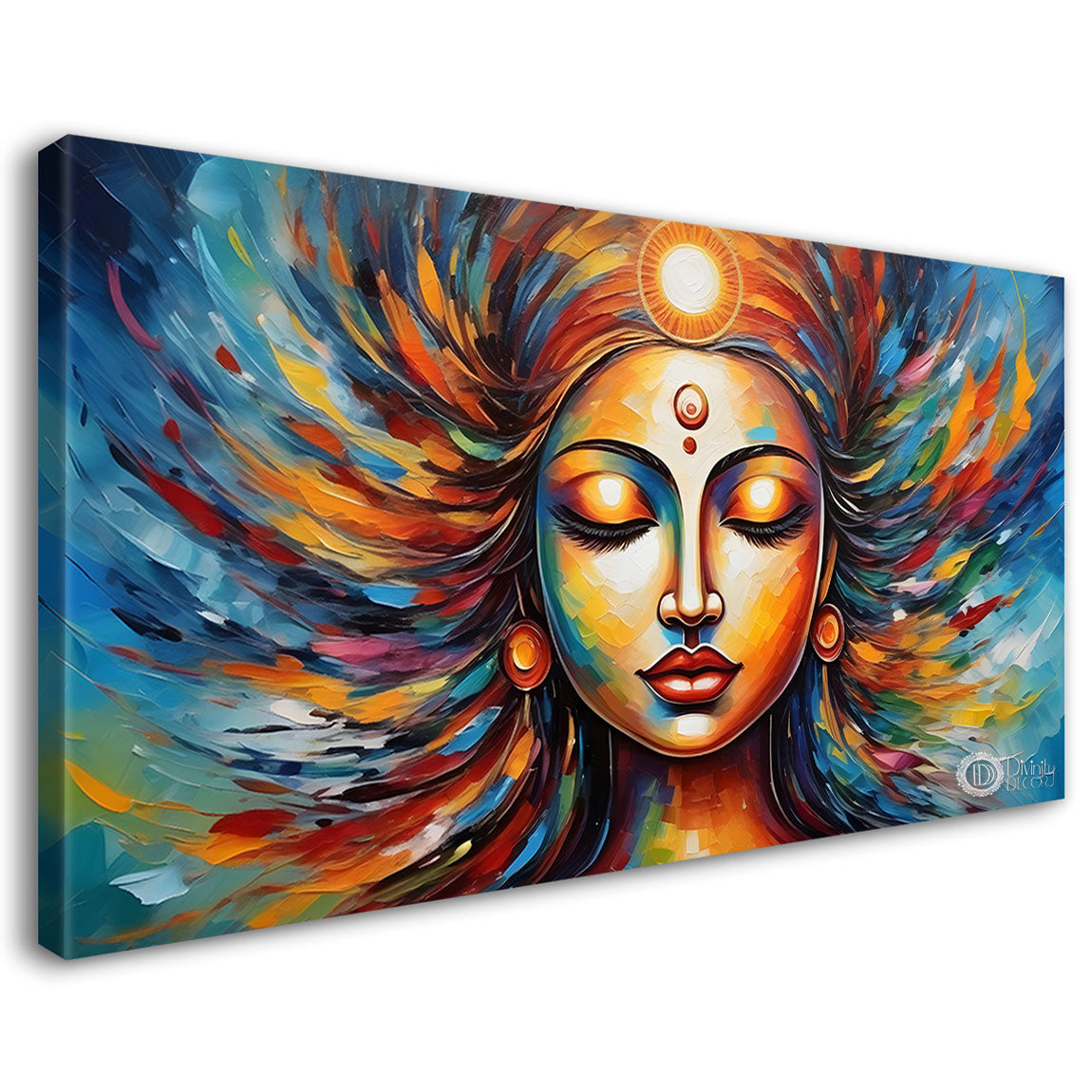 Beautiful woman with colorful background modern art Canvas Painting - Design - Modern-L-327
