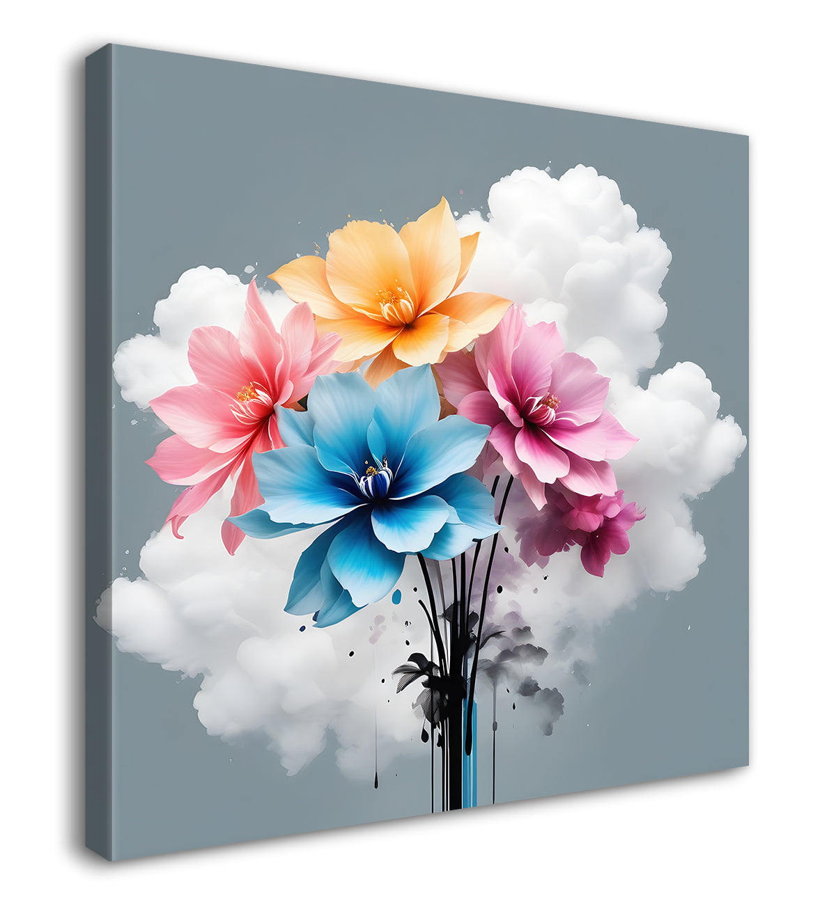 Colourful flowers in water colour painting  - Flower-S-329
