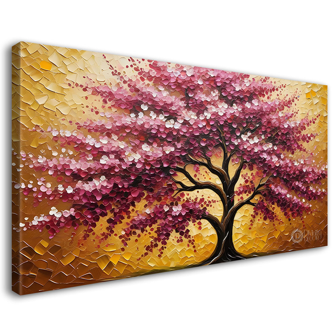 Summer tree in textured oil painting Canvas Painting - Design - Tree-32