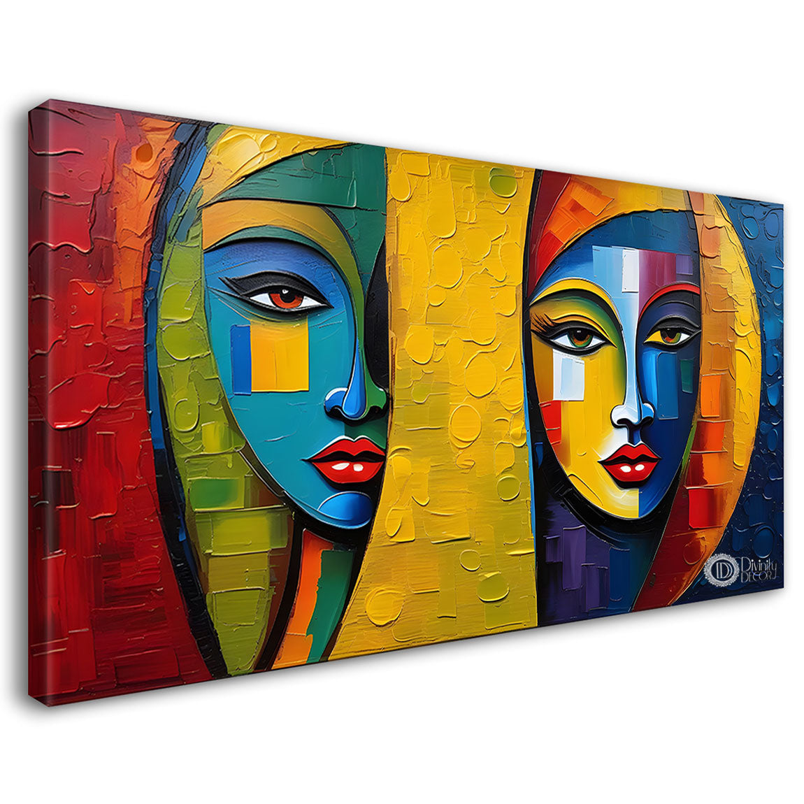 Beautiful women with colorful background modern art Canvas Painting - Design - Modern-L-333