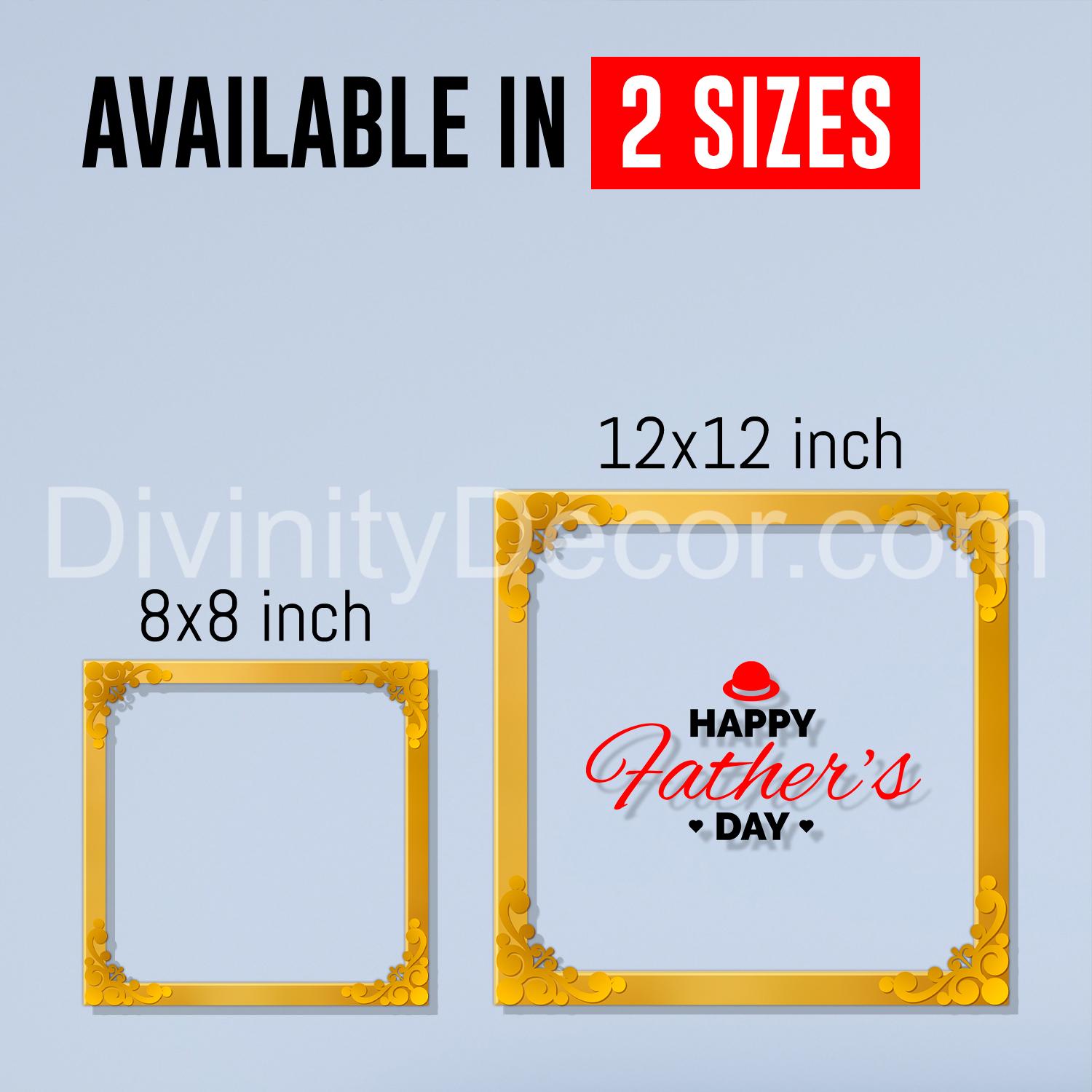 Happy father's day Golden Plaque for Gifting, Wall Décor Clear UV print with Golden Border-335