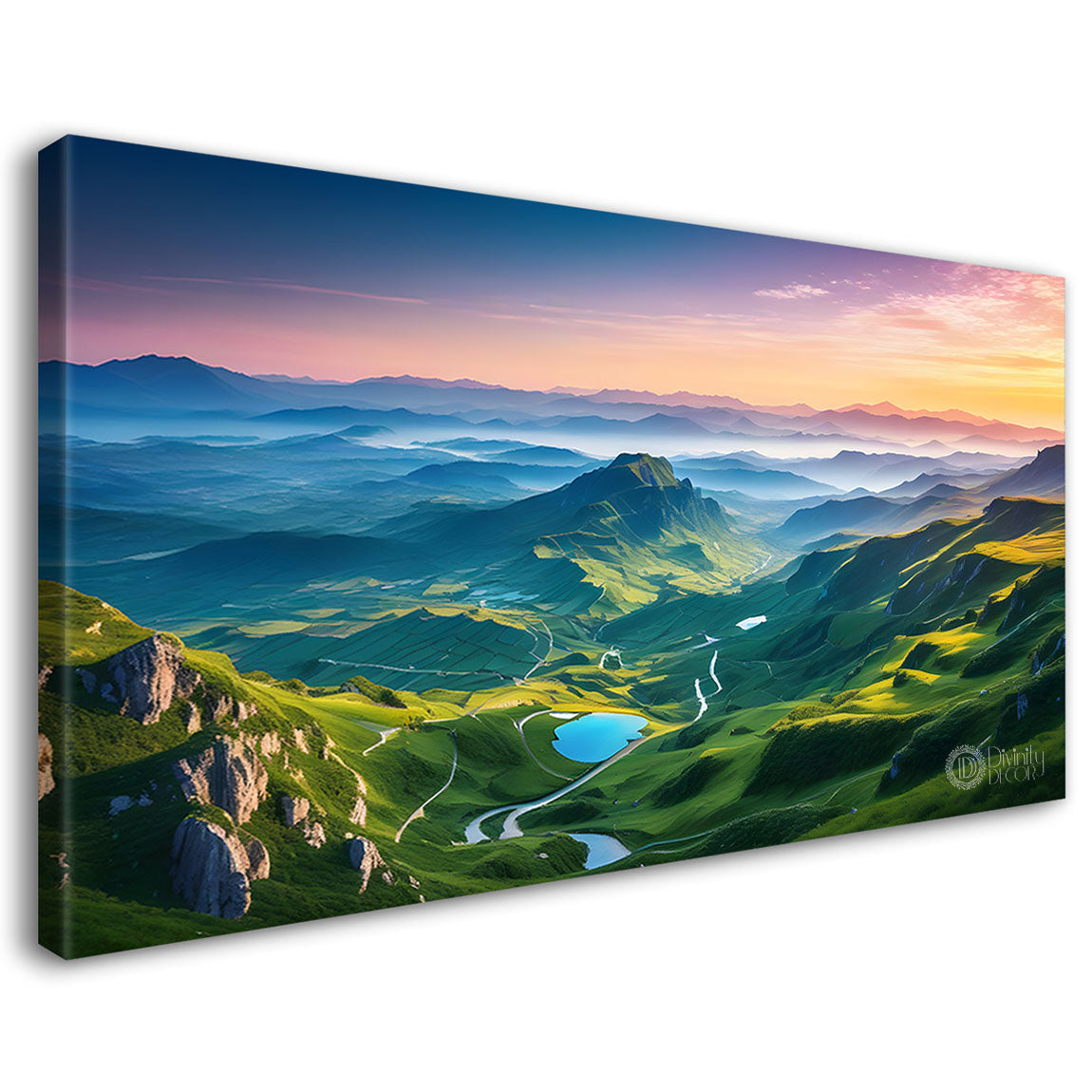 Mountains and greenery painting Canvas Painting - Nature Art -337