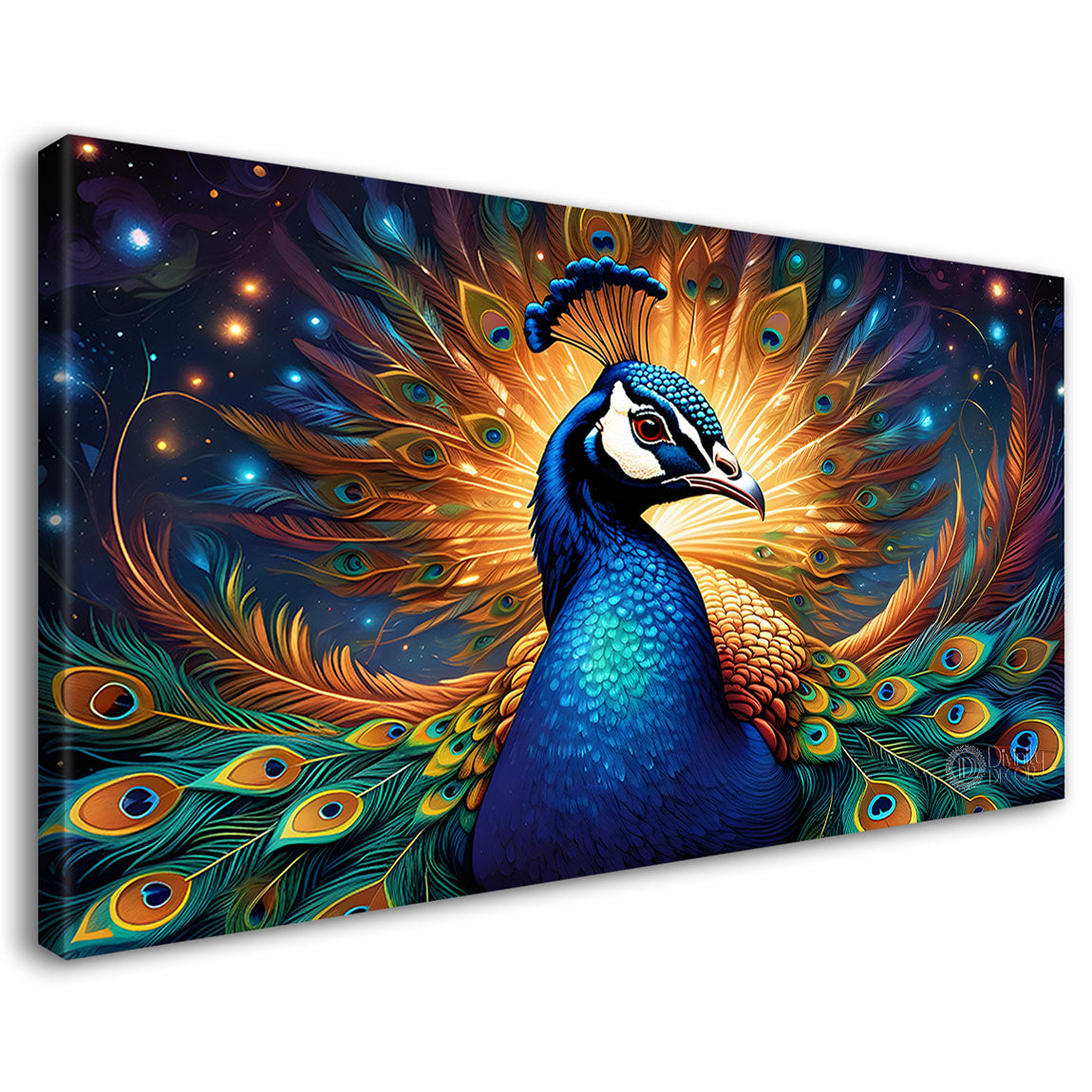 Peacock in bright colors oil painting Canvas Painting - Design - Peacock-34
