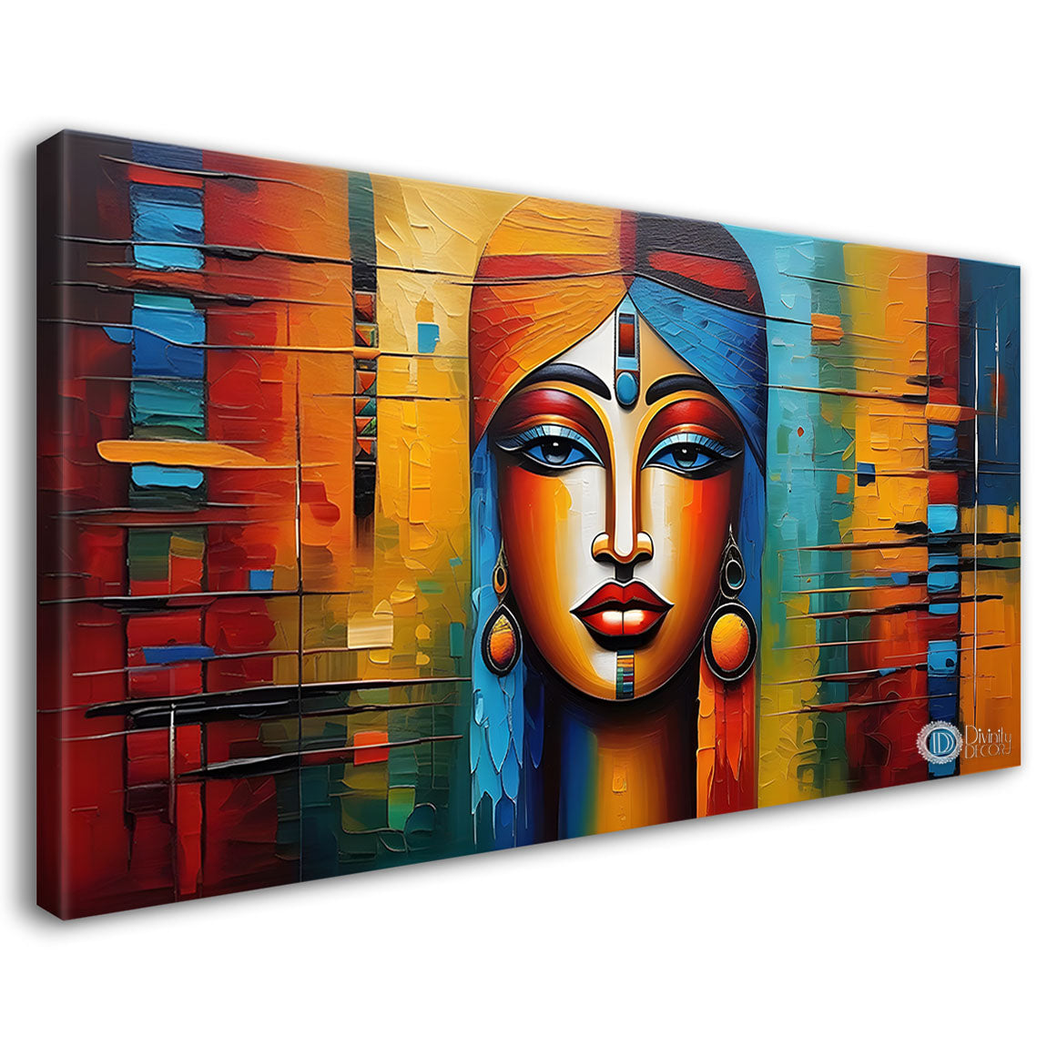 Tribal lady face modern art Canvas Painting - Design - Modern-L-342