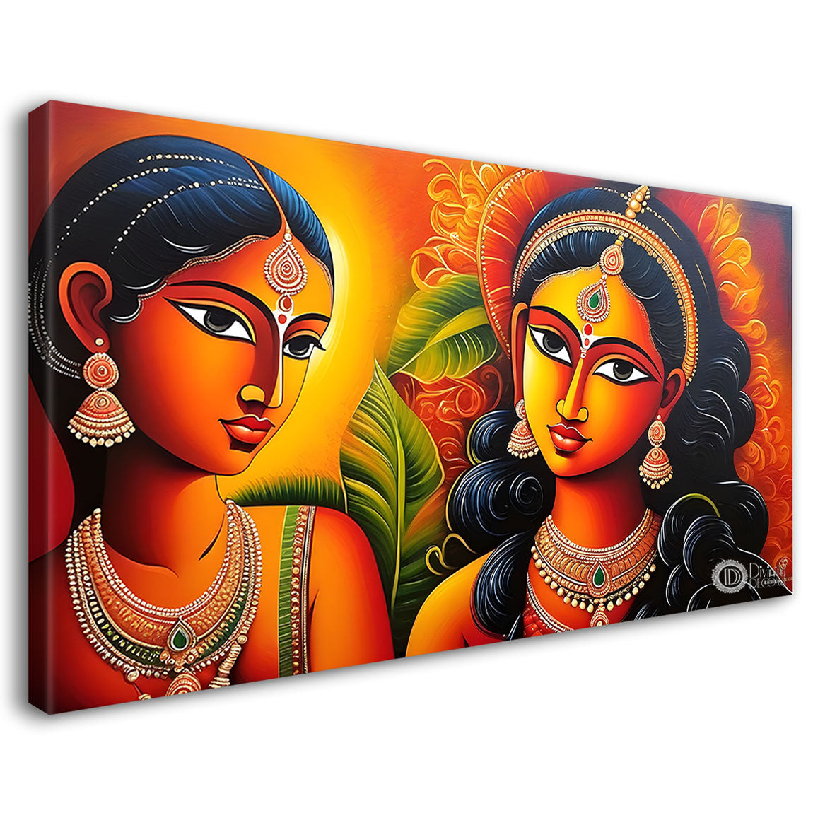 Beautiful women with colorful background modern art Canvas Painting - Design - Modern-L-343