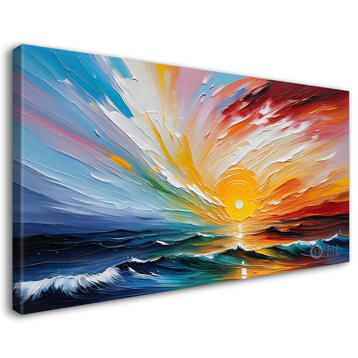 Sunrise view textured painting Canvas Painting - Nature Art -349
