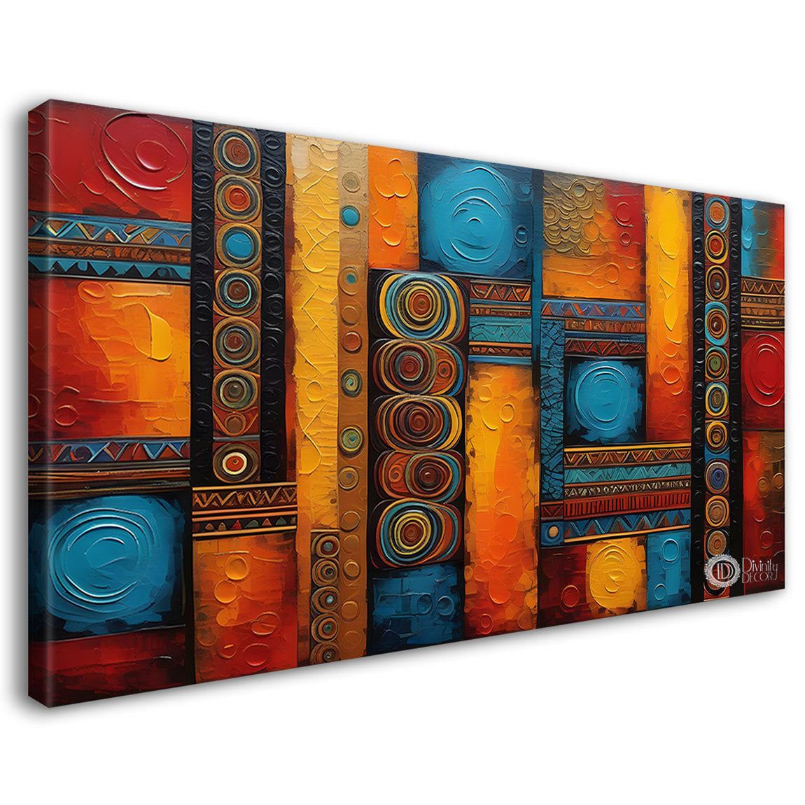 Colorful blocks textured art Canvas Painting - Design - Modern-L-34