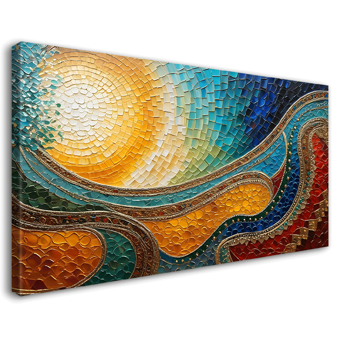 Islamic textured modern art in bright colors Canvas Painting - Islamic paintings - 35