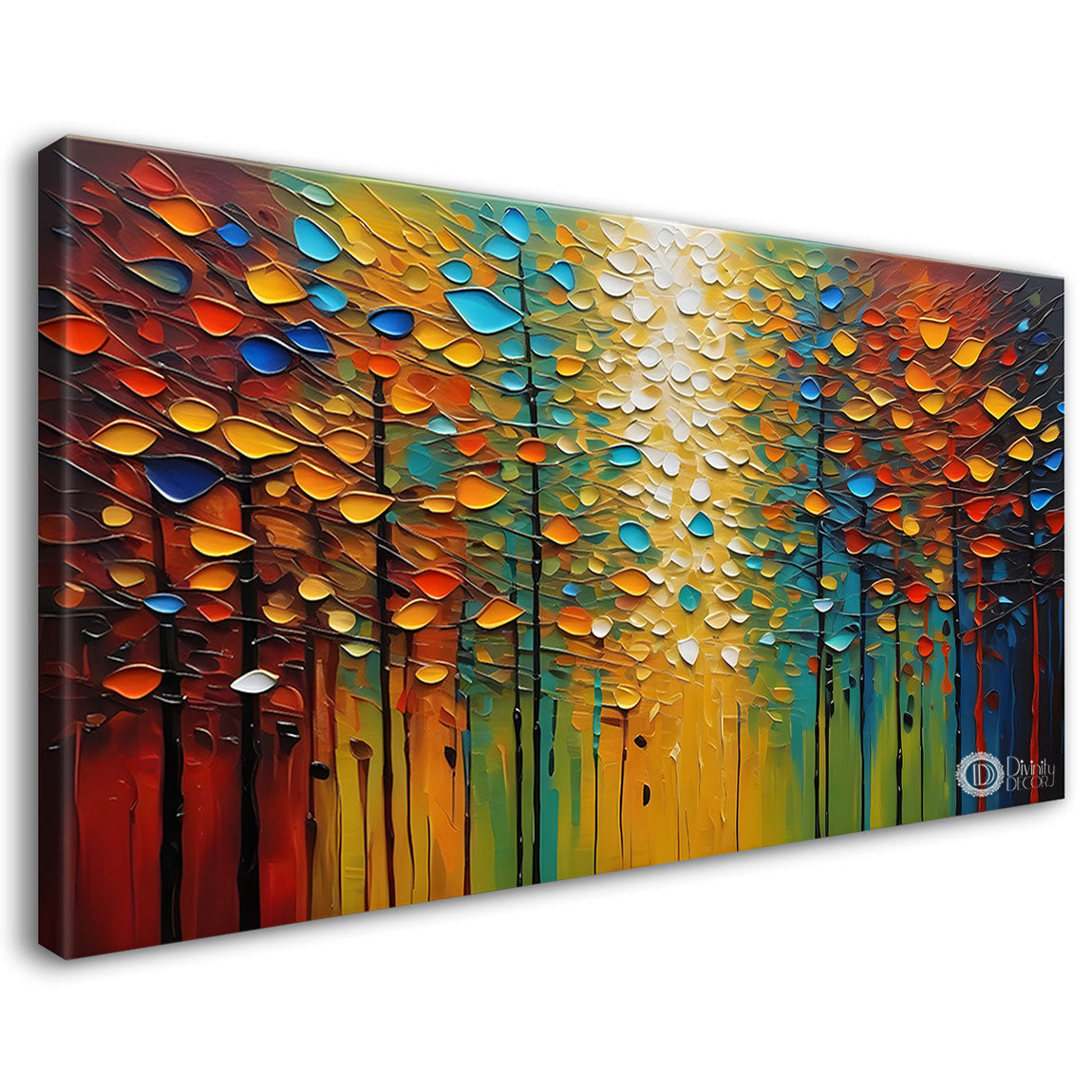Tree in textured modern art Canvas Painting - Design - Modern-L-351