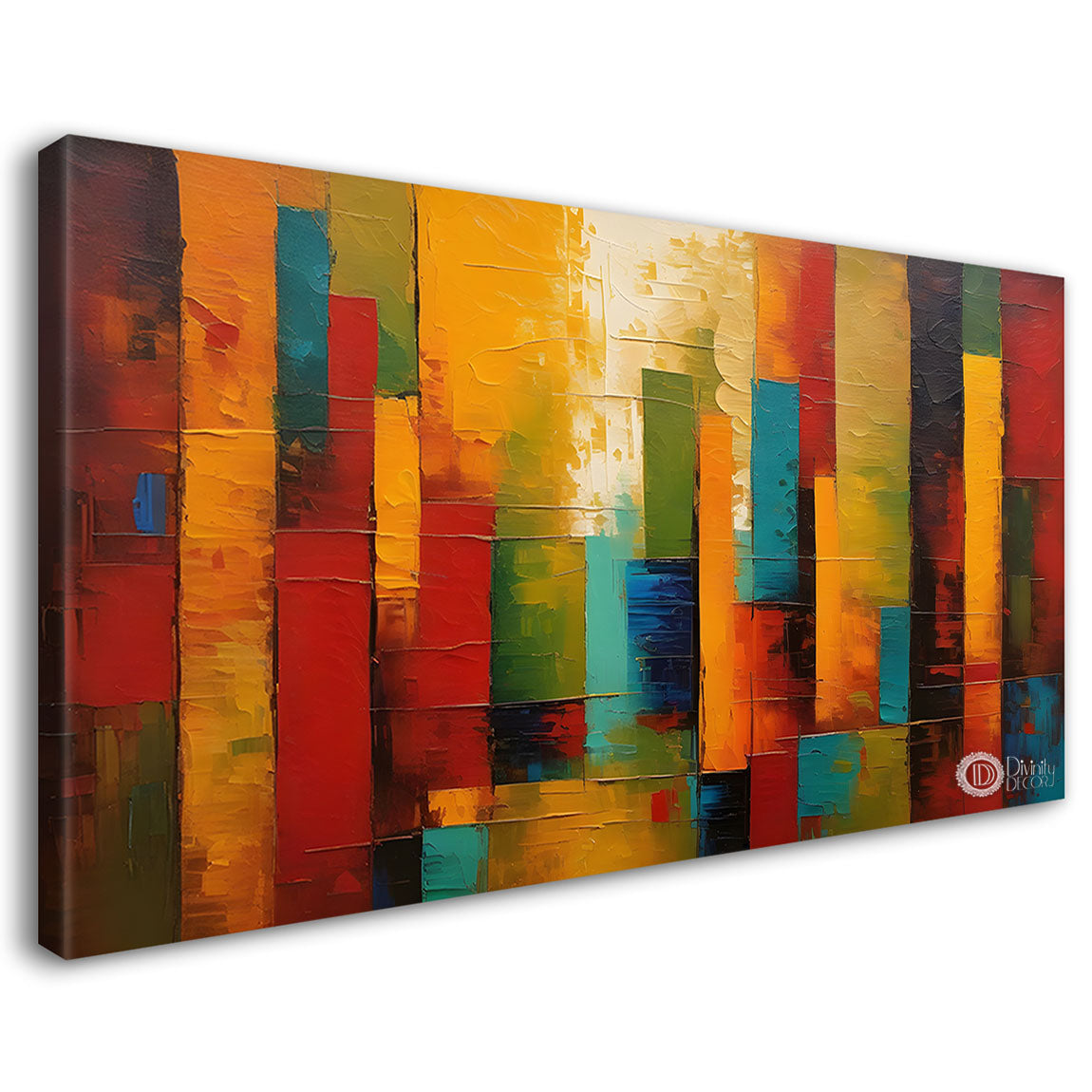 Colorful textured oil painting Canvas Painting - Design - Modern-L-352