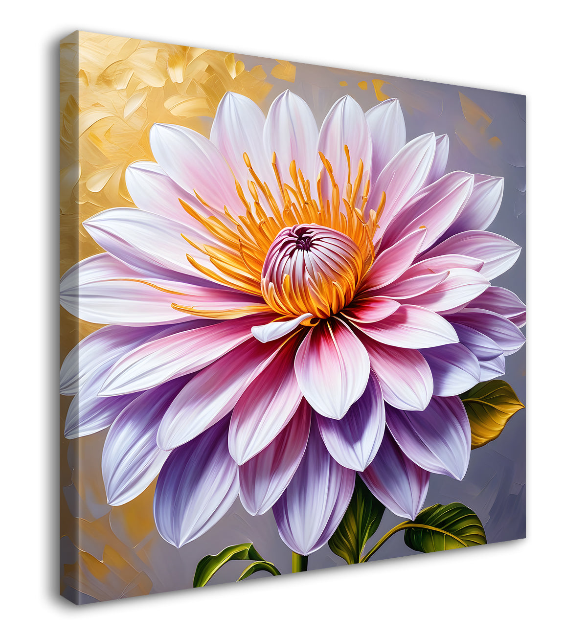 Light pink flowers in grey textured painting   Flower-S-355