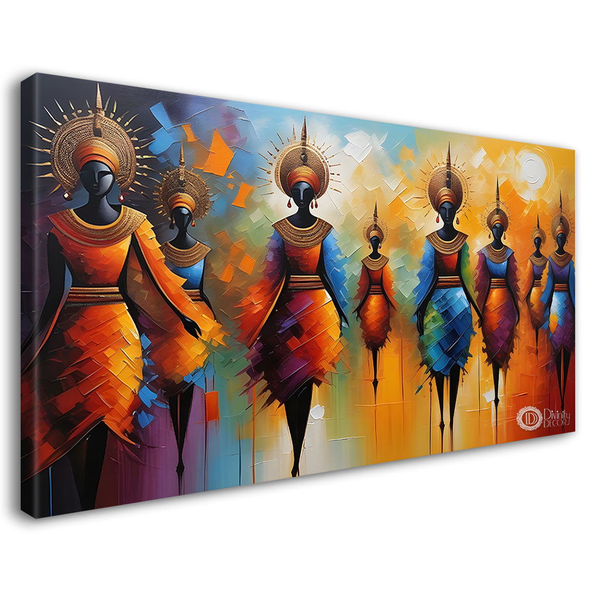 Tribal Textured art Canvas Painting - Design - Modern-L-356