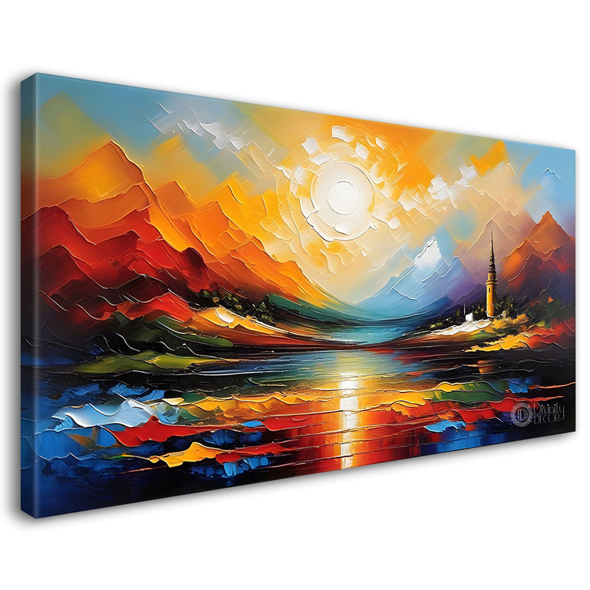 Sunrise view textured painting Canvas Painting - Nature Art -359