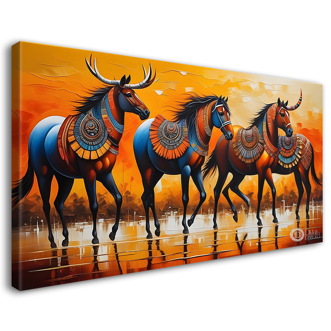 Horse textured modern art Canvas Painting - Design - Modern-L-361