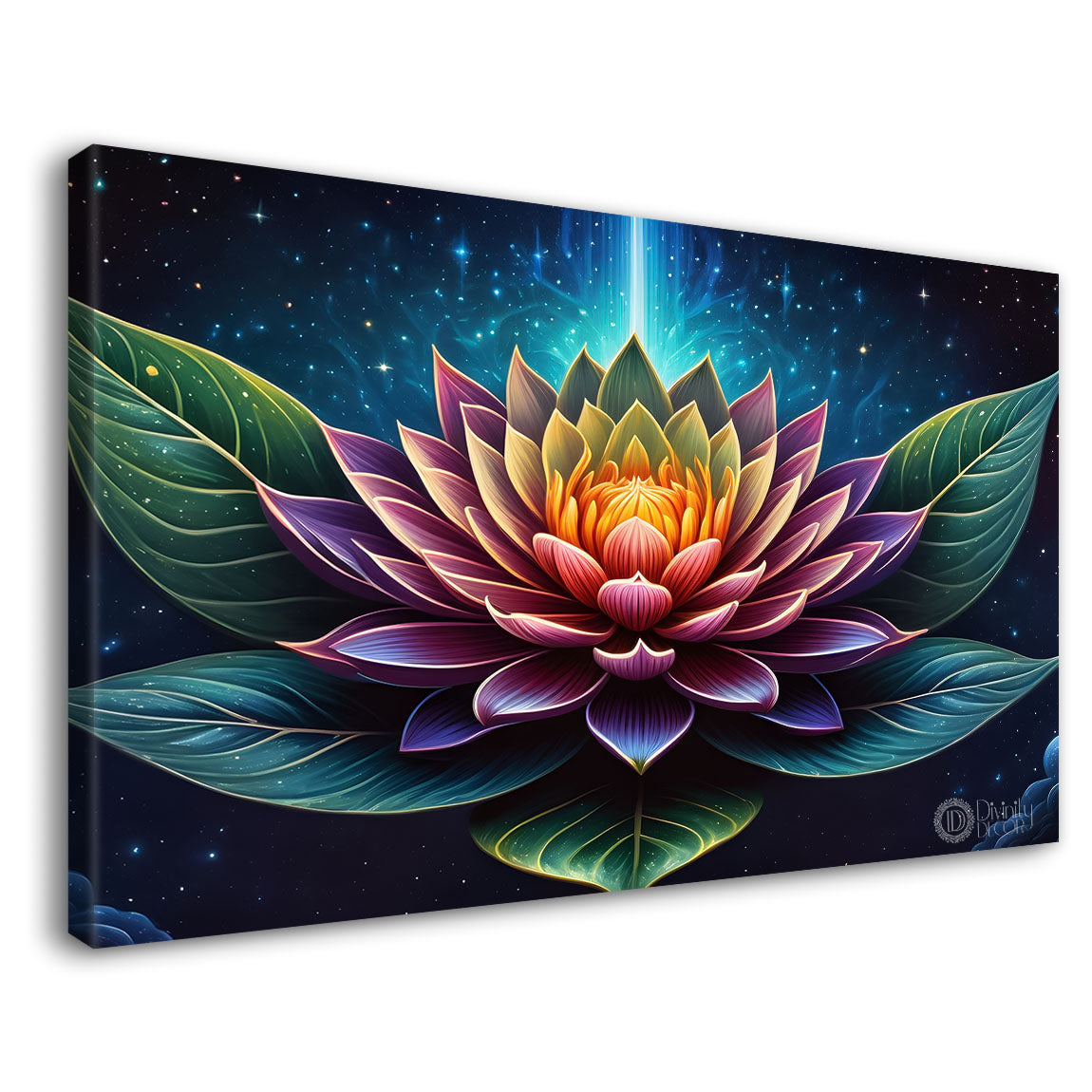 Purple flower in dark background canvas painting- Flower-362