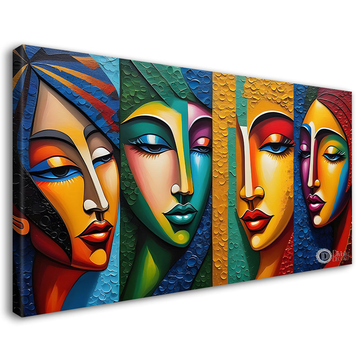 Beautiful women with colorful modern art Canvas Painting - Design - Modern-L-366