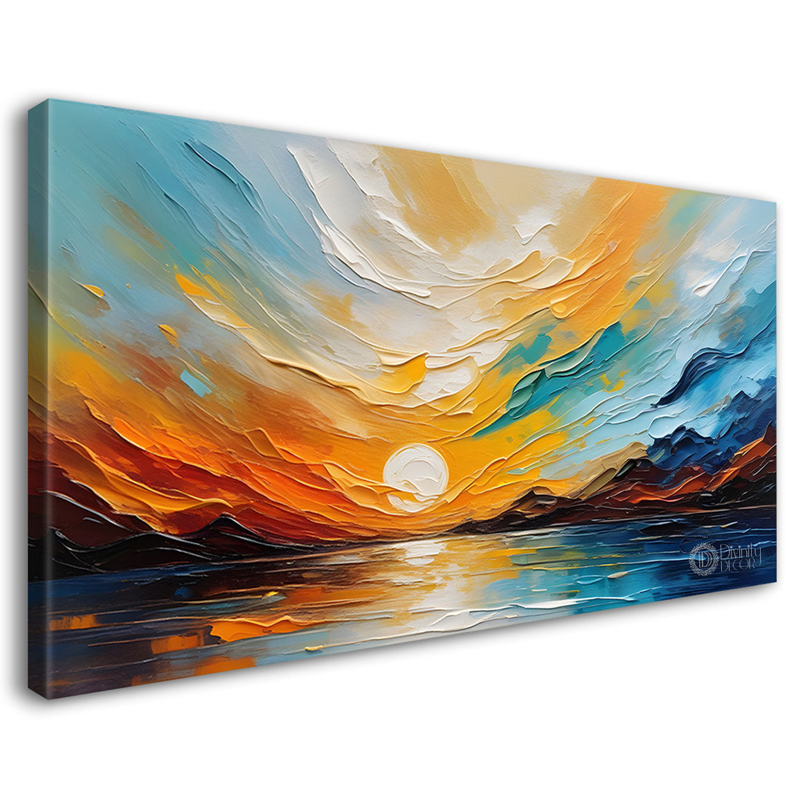 Mountains with sunset painting Canvas Painting - Nature Art -366