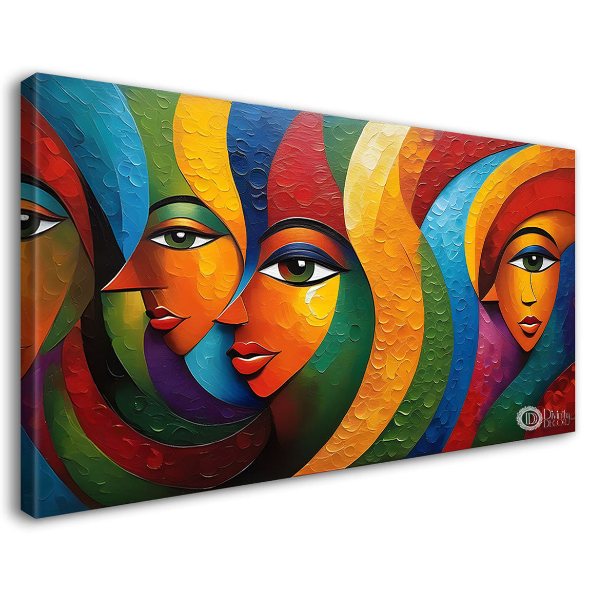 Beautiful women with colorful modern art Canvas Painting - Design - Modern-L-367