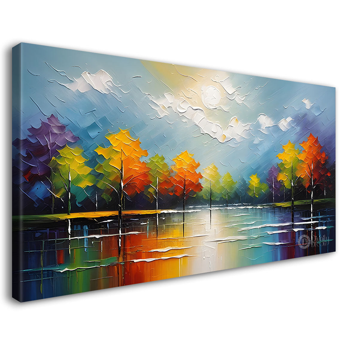 Colorful trees painting Canvas Painting - Nature Art -368