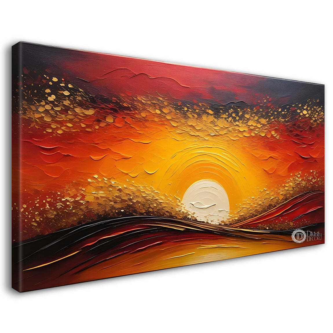 Sunset view textured modern art Canvas Painting - Design - Modern-L-368