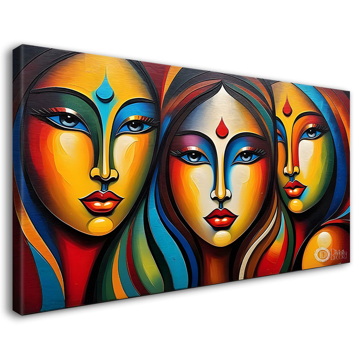 Multiple faces in textured modern art Canvas Painting - Design - Modern-L-369