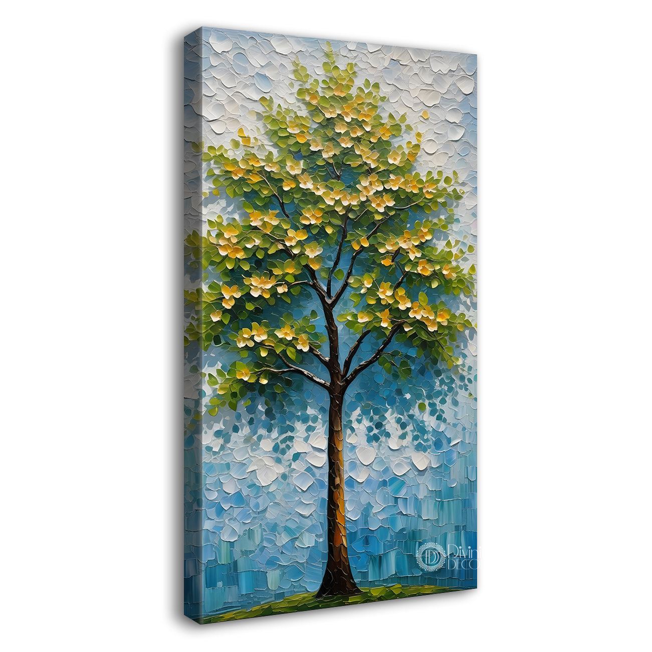Orange tree in textured modern art Canvas painting - Tree-V-36